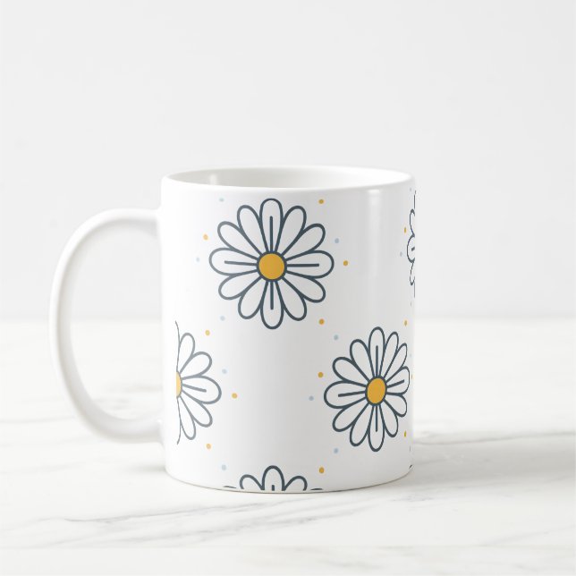 Mug Hermosas margaritas minimalistas  (Gauche)