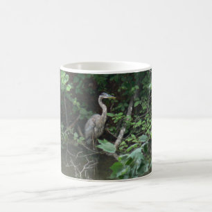 Mug Héron bleu avec la réflexion sur l'eau