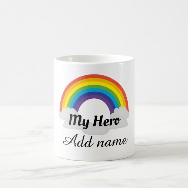 Mug Héros arc-en-ciel personnalisé merci muet (Centre)