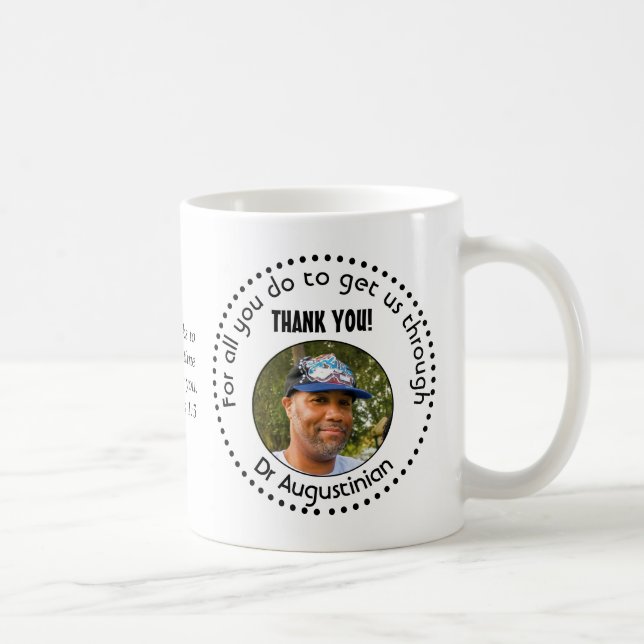 Mug Héros de la santé Merci Photo personnalisée (Droite)