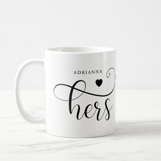 Mug Hers | Typographie élégante et coeur (Gauche)