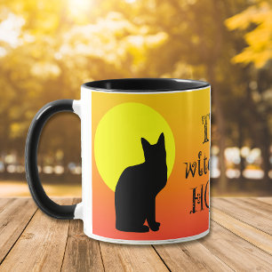 Mug Heure de sorcière de chat noir Halloween