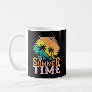 Mug Heure d'été, plage, hamac & palmiers