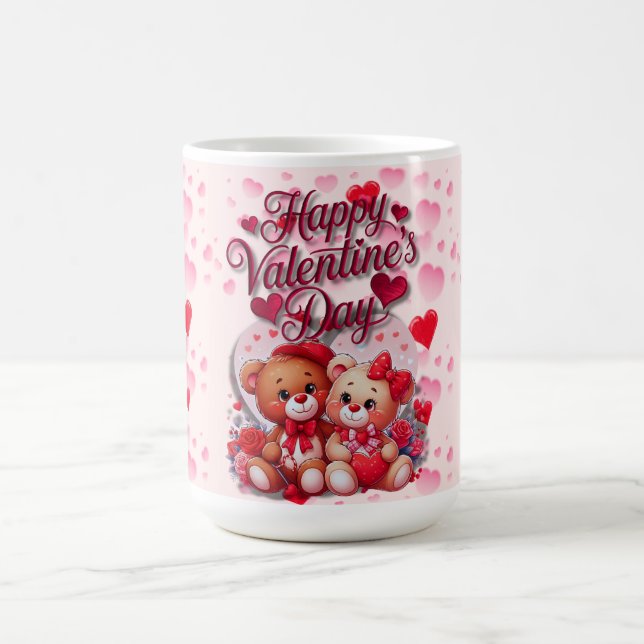 Mug Heureuse Sainte-Valentin Aimant Teddy Bear Couple (Centre)