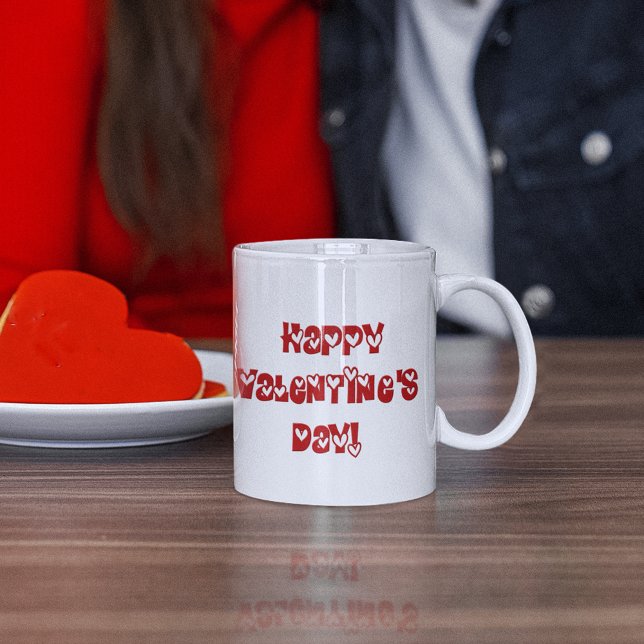 Mug Heureuse Sainte-Valentin avec coeur (Happy Valentine's Day with Hearts Coffee Mug)