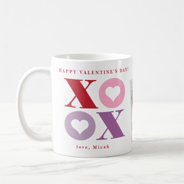 Mug Heureuse Sainte-Valentin cardiaque Xoxo Deux café  (Gauche)