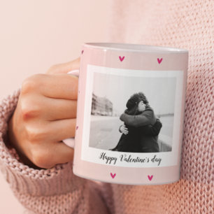 Mug Heureuse Sainte-Valentin   Coeur rose et rouge   C