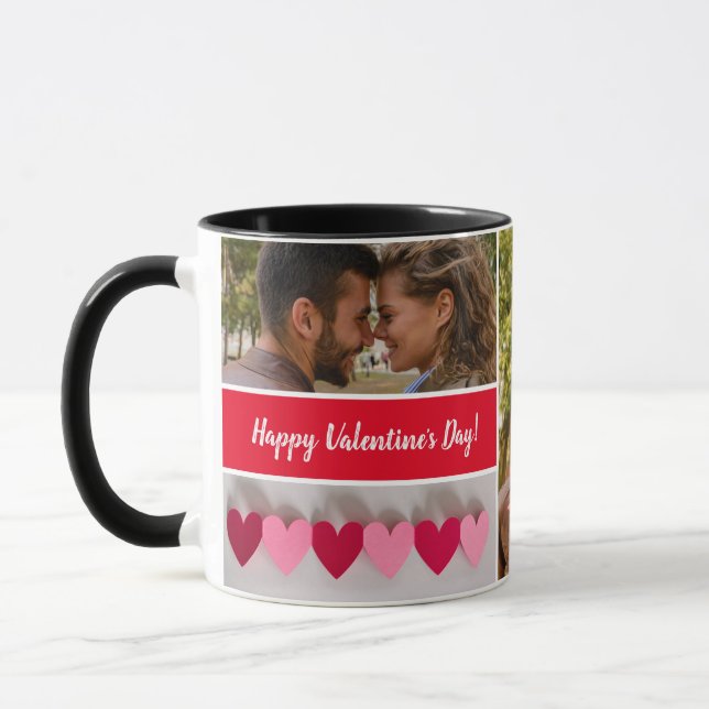 Mug Heureuse Sainte-Valentin personnalisé rouge (Gauche)