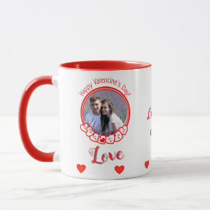 Mug Heureuse Sainte-Valentin Romantique Coeurs rouges 