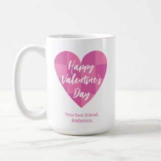 Mug Heureuse Sainte-Valentin rose plat