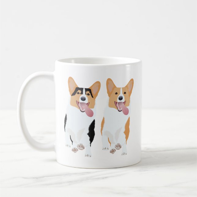 Mug Heureux amis Corgi (Gauche)
