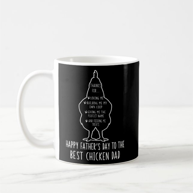 Mug Heureux Au Meilleur Poulet De Poulet De Papa De Po (Gauche)