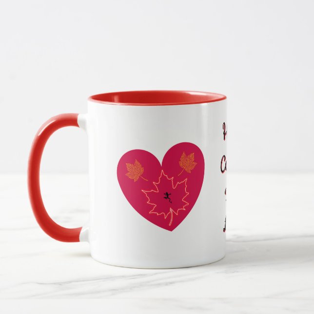 Mug Heureux Canada D'Eh Coeur, Grenouille, Feuilles de (Gauche)