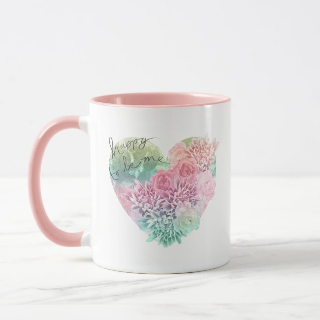 Mug Heureux D'Être Moi Coeur Floral (Gauche)