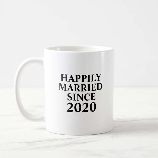 Mug Heureux Marié Depuis Couples Personnalisés (Gauche)