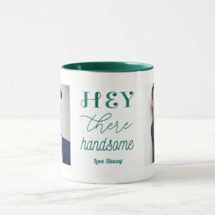 Mug Hey belle citation Green White Photo