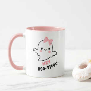 Mug Hey Boo-tiful ! Fantôme mignon Avec Halloween Bow 