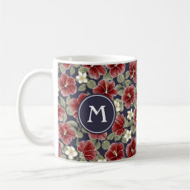 Mug Hibiscus et Plumeria - Maroon