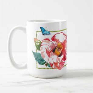 Mug Hibiscus rose et Jardin de Camellia Rouge grand fl