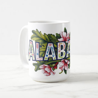 Mug Hibiscus rose Typographie de l'Alabama