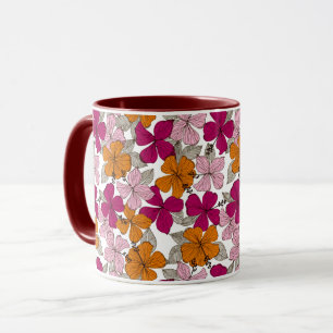 Mug Hibiscus Tropical Floral Bourguignon Bicolore Vibr