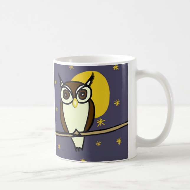 Mug Hibou contre le ciel nocturne (Droite)