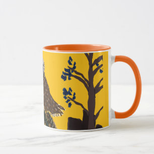 Mug Hibou folklorique sur souche d'arbre
