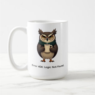 Mug Hibou Grincheux Sarcastique "Erreur 404 Logique No