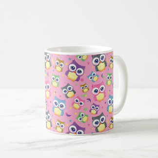 Mug Hiboux de dessin animé mignons ciel nocturne lune