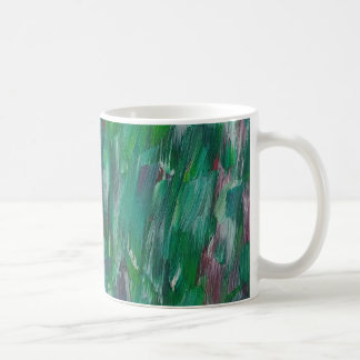 Mug Hidden Green Red White Colorful Abstract Art
