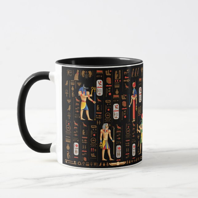 Mug Hiéroglyphes et divinités de l'Égypte d'or sur le  (Gauche)