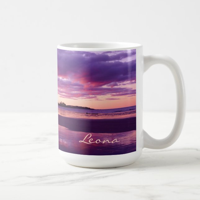 Mug Higgins Beach Sunrise Nom Panoramique Monogramme (Droite)