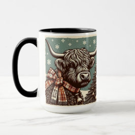 Mug Highland Farm Block Imprimer Coupe de café de Noël