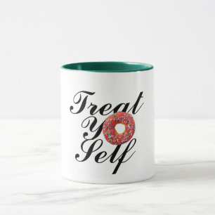 Mug Hip Treat Yo Self Donut Mug, Funny Doughnut café