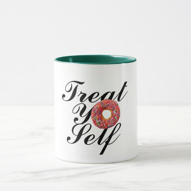 Mug Hip Treat Yo Self Donut Mug, Funny Doughnut café (Centre)