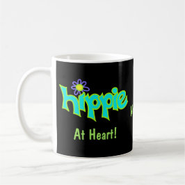 Mug Hippie au coeur Turquoise Art Nom Personnalisé