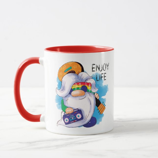 Mug Hippie Gnome : Profitez de la vie (Gauche)