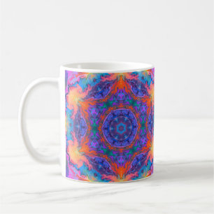 Mug Hippie psychédélique bleu orange et rose