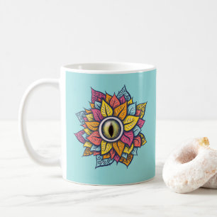 Mug Hippie Trippy Oeil Fleur coloré Psychedélique