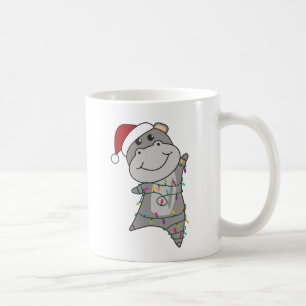 Mug Hippo Joyeux Noël Animaux d'hiver Hippopotames Adu