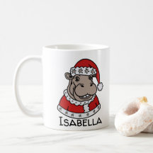 Hippopotame de Noël Nom personnalisé