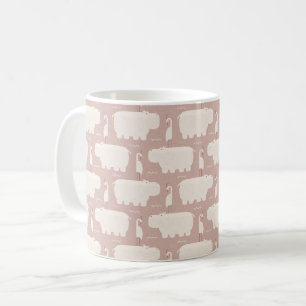 Mug Hippopotame et oiseau - rose - nurserie