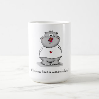 Mug Hippopotame mignon avec le papillon - ayez un beau