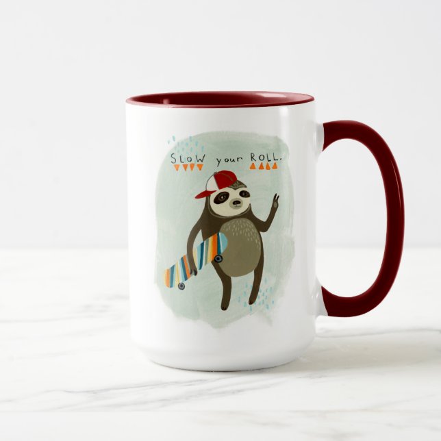 Mug Hipster Sloth | Ralentissez Votre Rouleau (Droite)