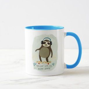 Mug Hipster Sloth   Rollin' Avec Mes Jams Lents