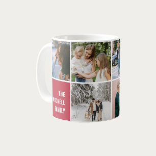 Mug Histoires de famille Collage photo simple