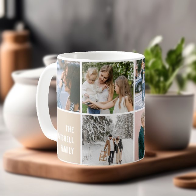 Mug Histoires de famille Collage photo simple (Créateur téléchargé)