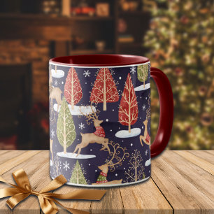 Mug Hiver des rennes Whimsical