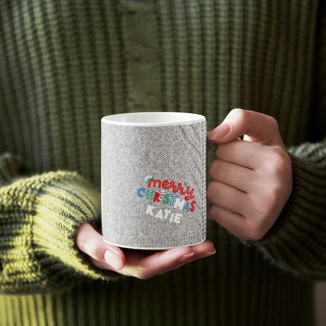 Mug Hiver gris confortable et personnalisé | Joyeux No (Créateur téléchargé)