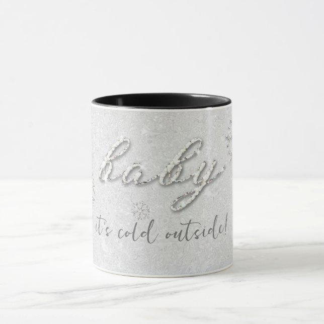 Mug Hiver Rhinestones Baby Il fait froid hors vacances (Centre)